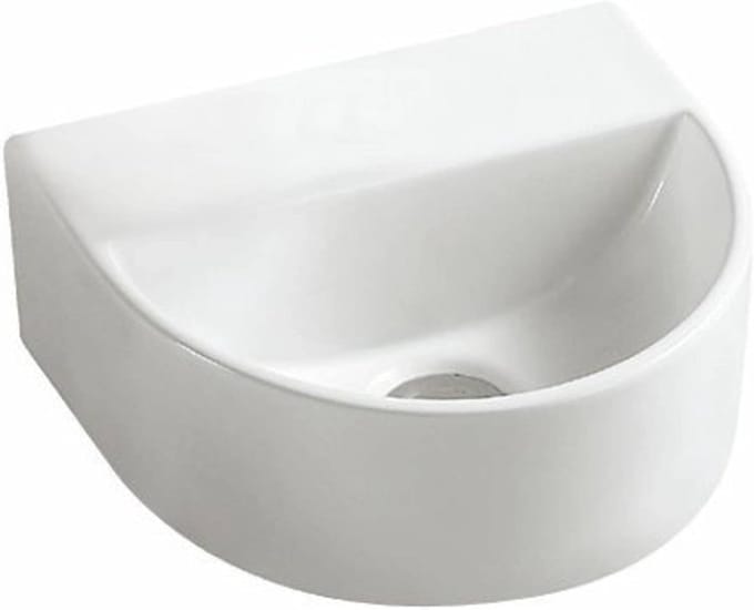 Halfronde Wastafel - Wastafelkom Zonder Overloop - Badkamer Inrichting - Modern Design - 30x25x12 cm - Wit