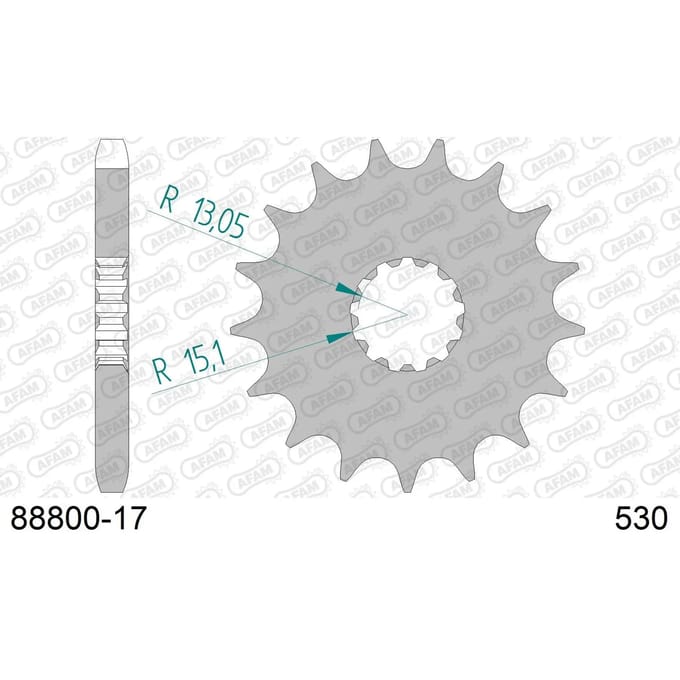 Stalen motortandwiel voor Afam 530 17 dents
