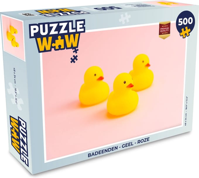 Puzzel Badeenden - Geel - Roze - Legpuzzel - Puzzel 500 stukjes
