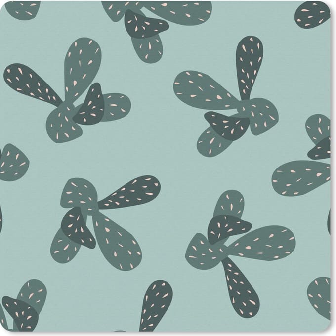 Muismat 20x20 cm - Mousepad Zomer - Planten - Pastel - Muismatten