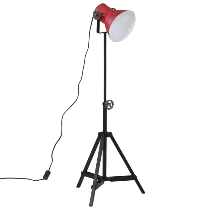 Vidaxl Lampe sur Pied, 25 W, Rouge Vieilli, 35x35x65/95 Cm, E27