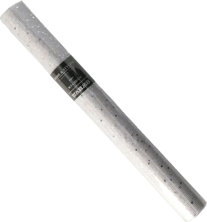 Home & Styling Decoratie stof/tafellopers - 2x - zilver - 38,5 x 200 cm
