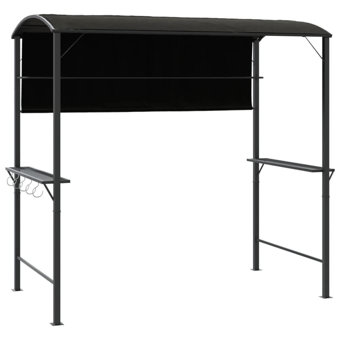vidaXL - Prieel - met - dak - 220x110x200 - cm - antracietkleurig