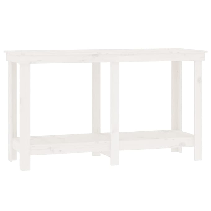 vidaXL - Werkbank - 140x50x80 - cm - massief - grenenhout - wit