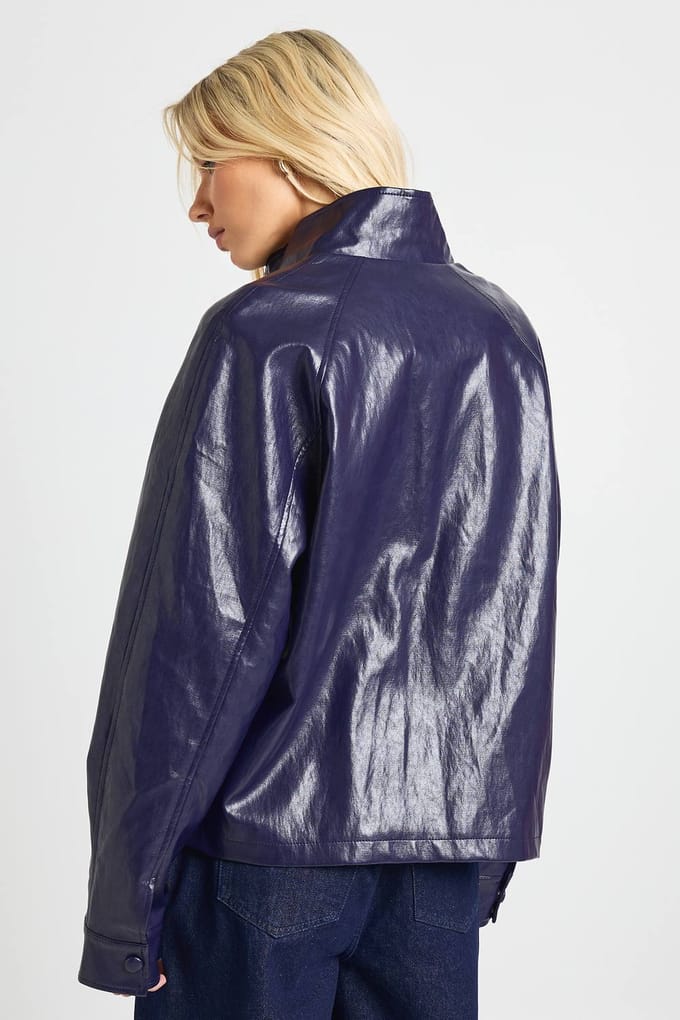 boohoo Dames Nepleer Bomberjack | Navy | Maat: 8