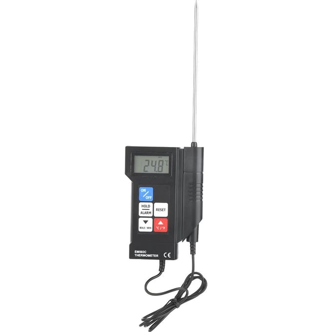 EM502C Professionele Digitale Elektronische Thermometer Voedselthermometer Met Sonde wit