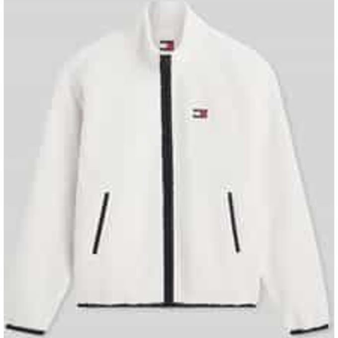 Regular fit fleecejack met gestikt logo