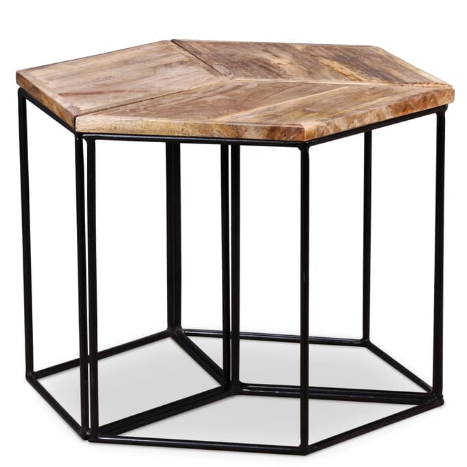 vidaXL - Salontafel - 56x48x40 - cm - massief - mangohout