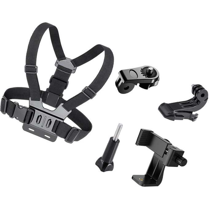 Borstband Mount Verstelbare Maat Polyester voor Mobiele Telefoon Actiecamera Filmen Skiën Klimmen black