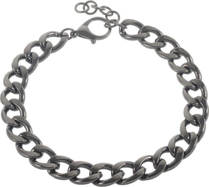 Behave – Ketting – Gourmetschakel Antranciet zwart – 44+3 cm – Stoer design