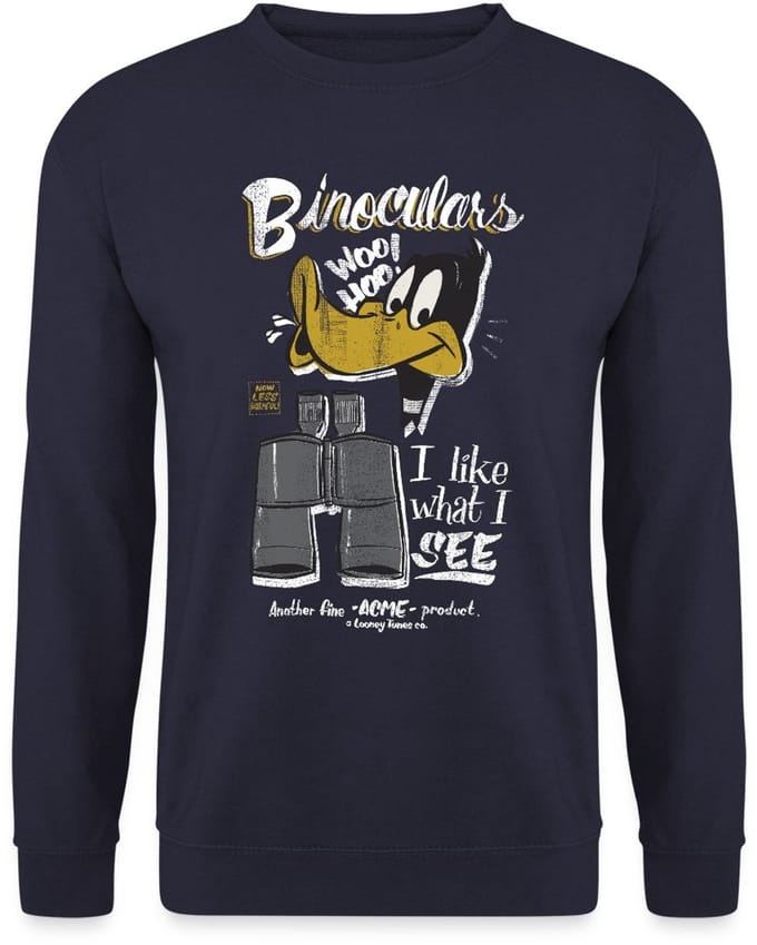 Looney Tunes Daffy Duck Binoculars Sweater Heren