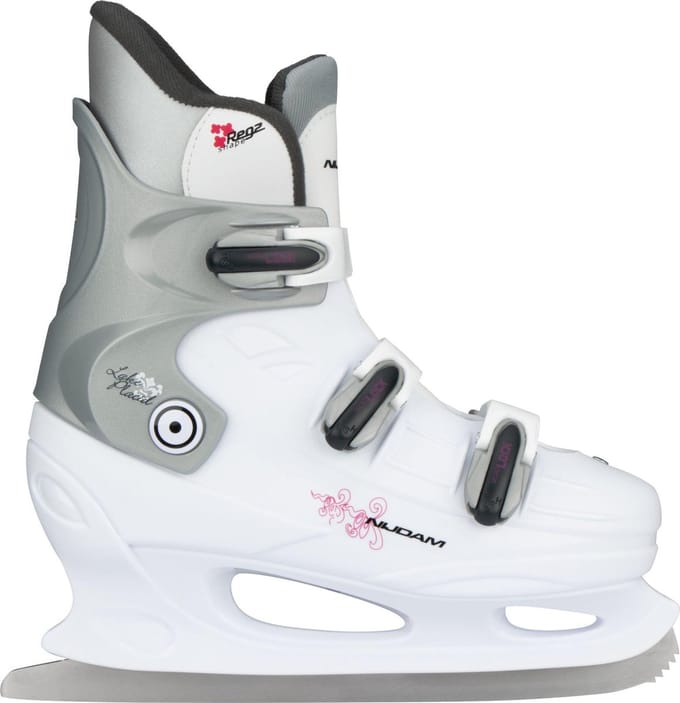Nijdam Kunstschaats - Hardboot - Wit/Zilver/Fuchsia - 36