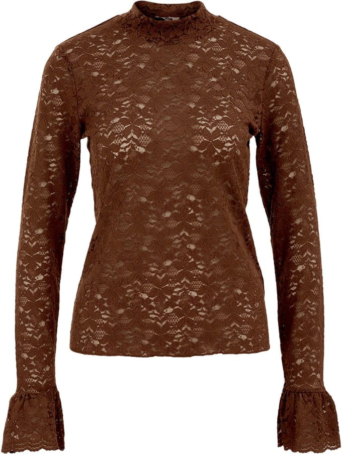 WE Fashion Dames jersey T-shirt van kant