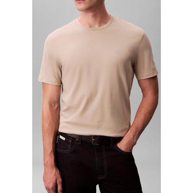 Calvin Klein Ss Supima Chest Emboidery Tee Ancient Marble Taglia: XL | Magliette basic Outlet | Uomo