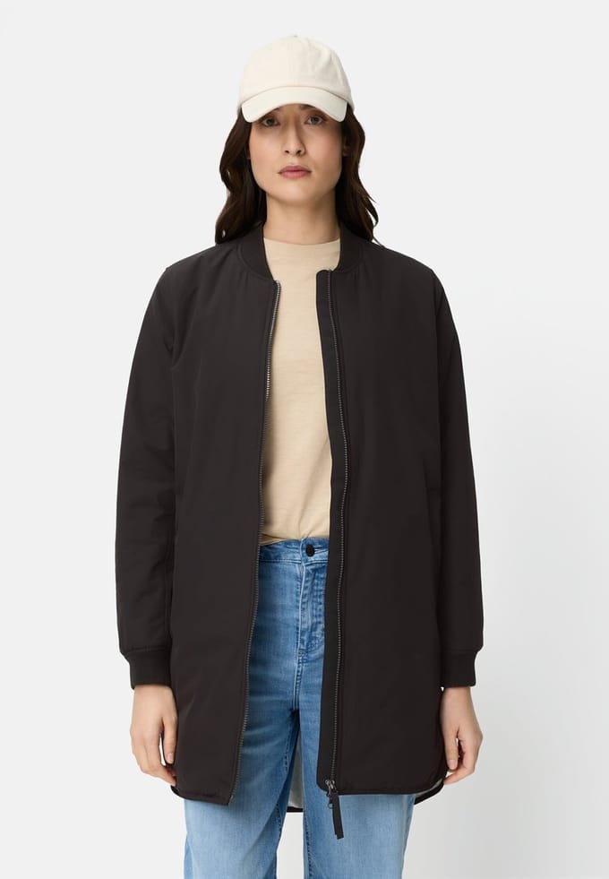 camel active Mantel met 2-weg-ritssluiting - Maat womenswear-42 - Zwart