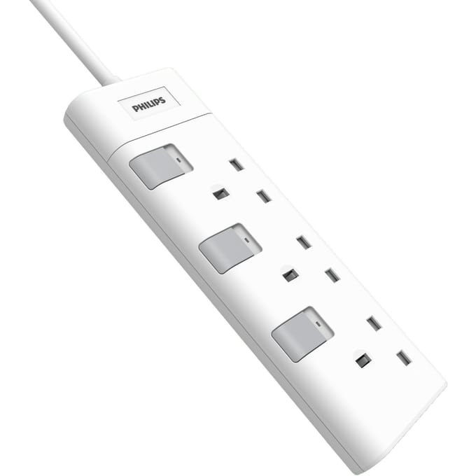 Philips 3-weg Stekkerdoos 230V – 2 Meter Kabel – Stopcontact Uitbreiding