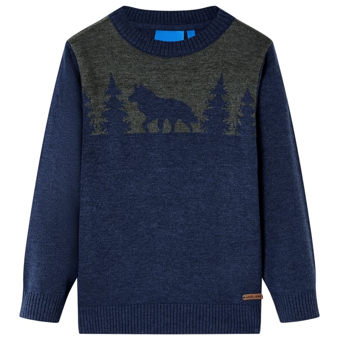 vidaXL - Kindertrui - gebreid - 104 - marineblauw