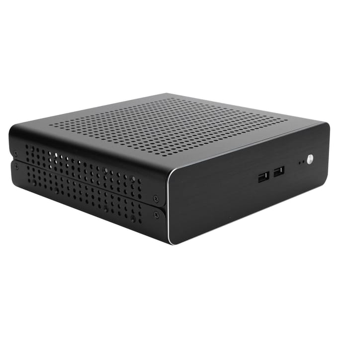 G60S HTPC Chassis Volledig Aluminium DCATX Voeding MiniITX Behuizing voor Desktop Computer(Zwart USB2.0) zwart
