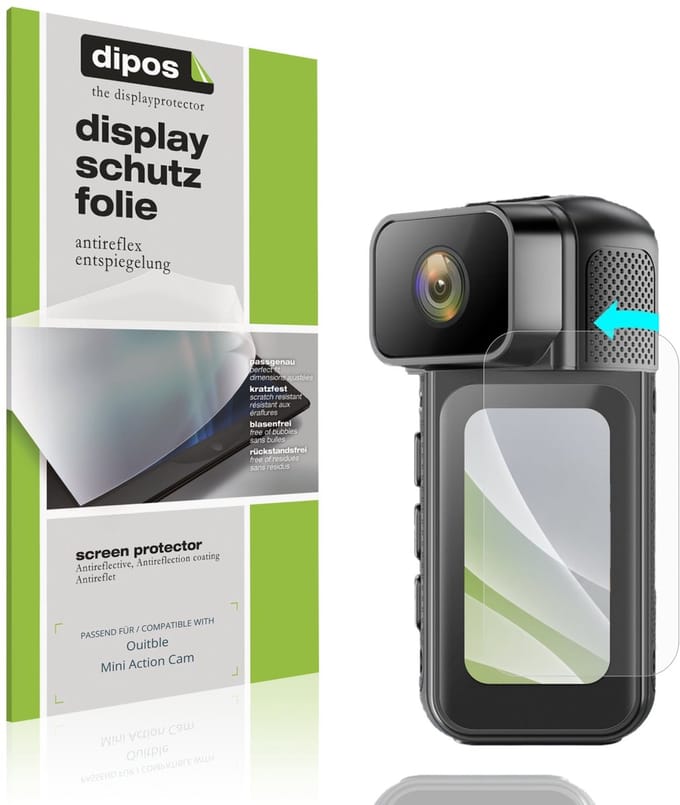 dipos – 4x Matte Beschermfolie geschikt voor Ouitble Mini Action Cam | Krasbestendige & antireflecterende Screenprotector Ultra-Thin