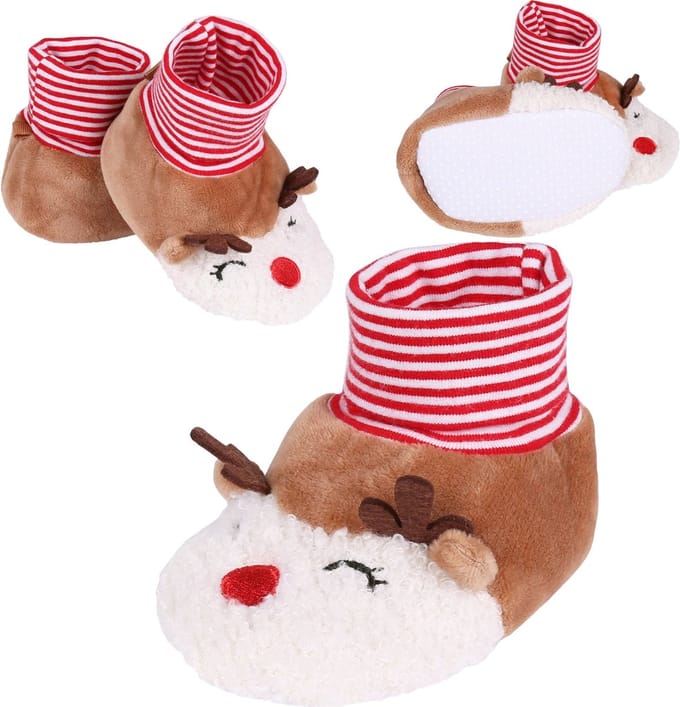Kerst babyschoentjes, zacht en warm, rendier