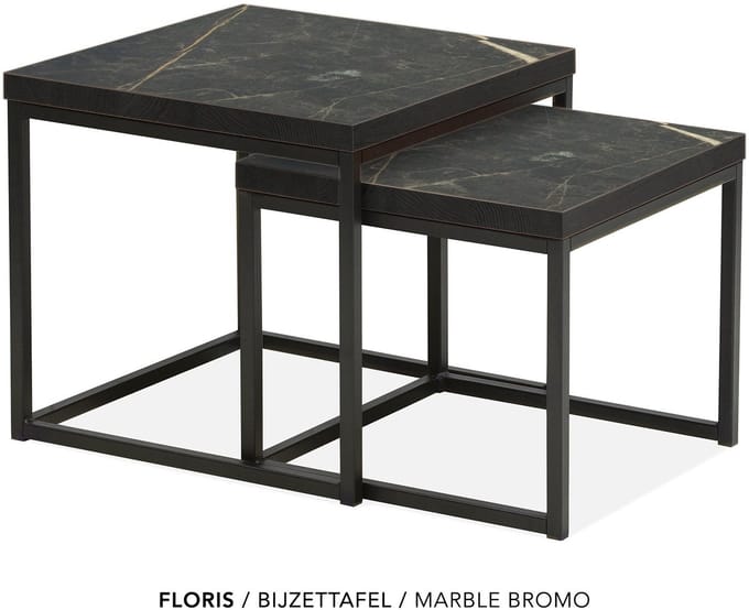 Maxfurn - Set vierkantesalontafel | kleur: Marbel Bromo