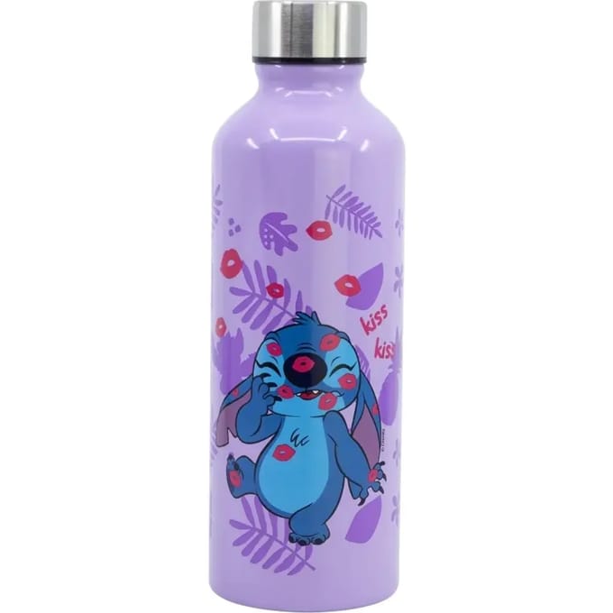 Stitch - aluminium waterfles - lekvrije draaidop - 0,755ml (lila)