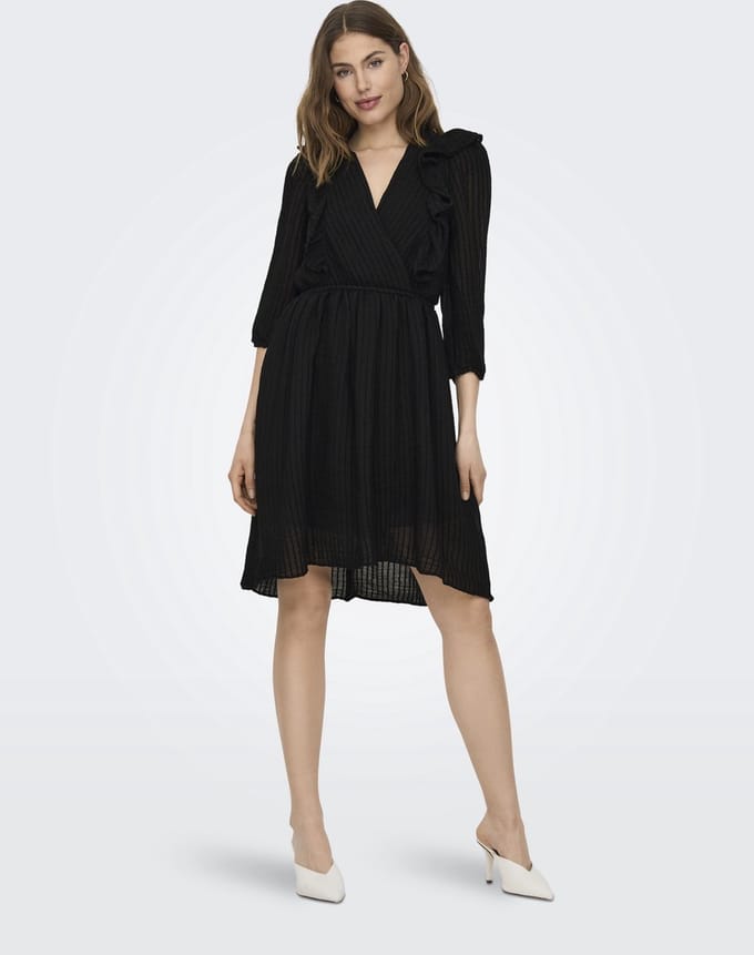 ONLY - ONLLONDON 3/4 RUFFLE DRESS NOOS WVN - Dames - Jurken