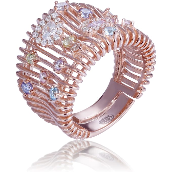 Orphelia Dames 925 Sterling Zilveren Ring - Roze ZR-7446