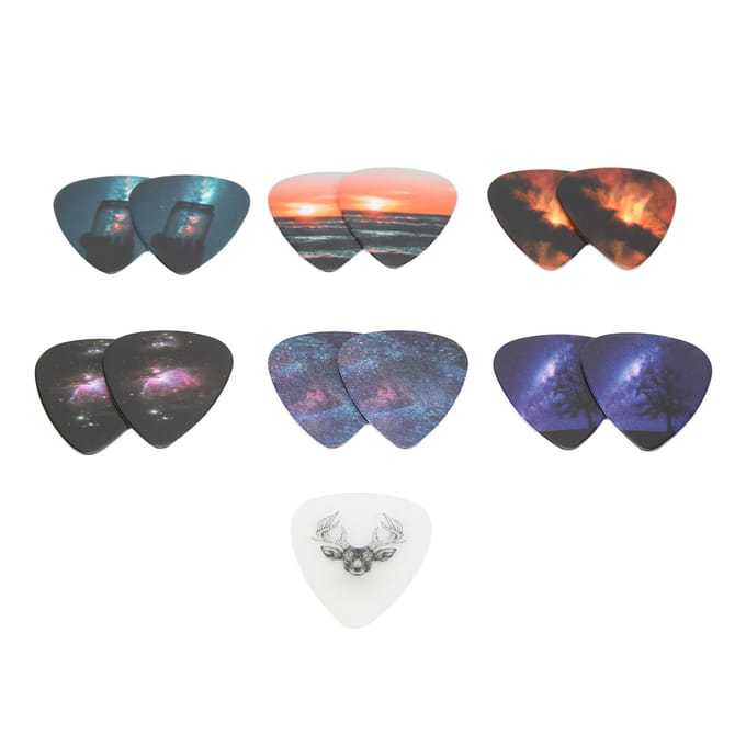 13 Pièces Médiators de Guitare Moyens en Celluloïd avec Boîte Accessoires d'Instrument Starrysky gray