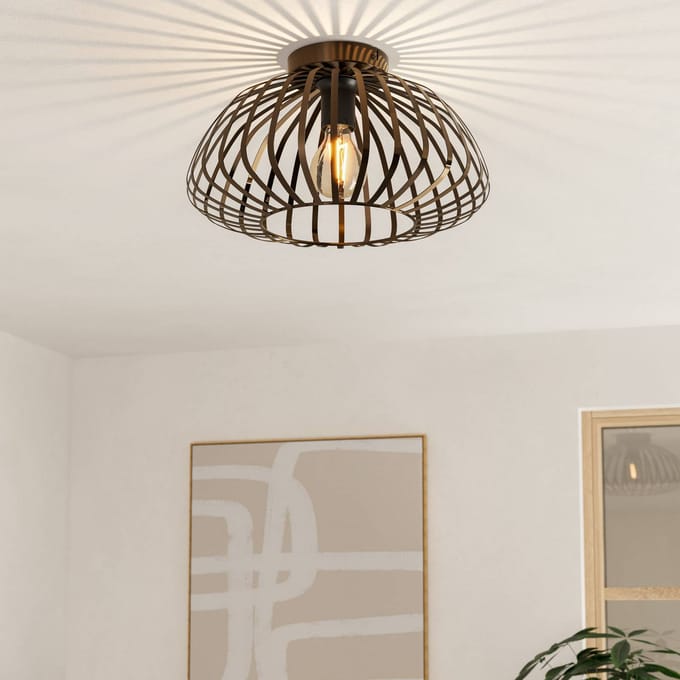 EGLO Plafondlamp Espinal, geborsteld brons, Ø 39 cm, metaal E27