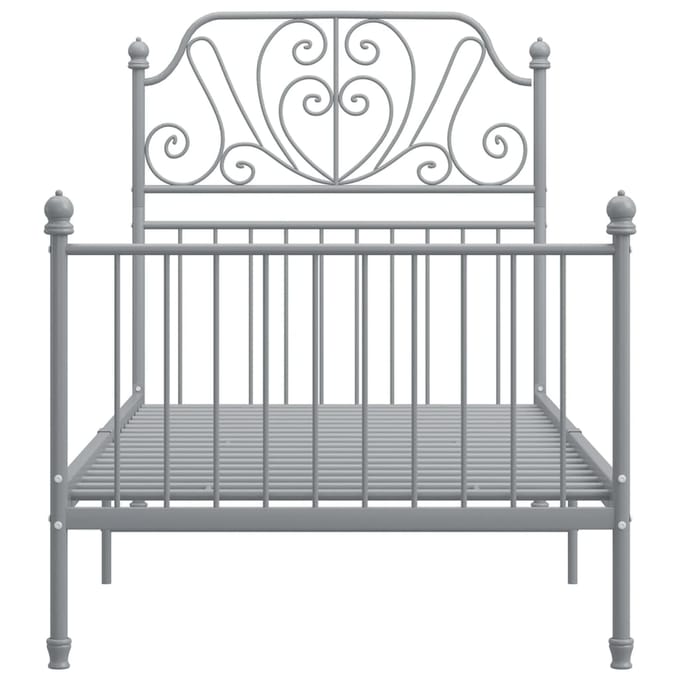 vidaXL - Bedframe - metaal - grijs - 100x200 - cm