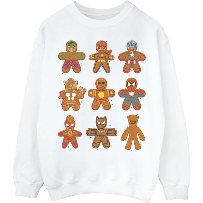 Marvel Dames/Dames Avengers Kerstmis Gingerbread Sweatshirt (Wit)