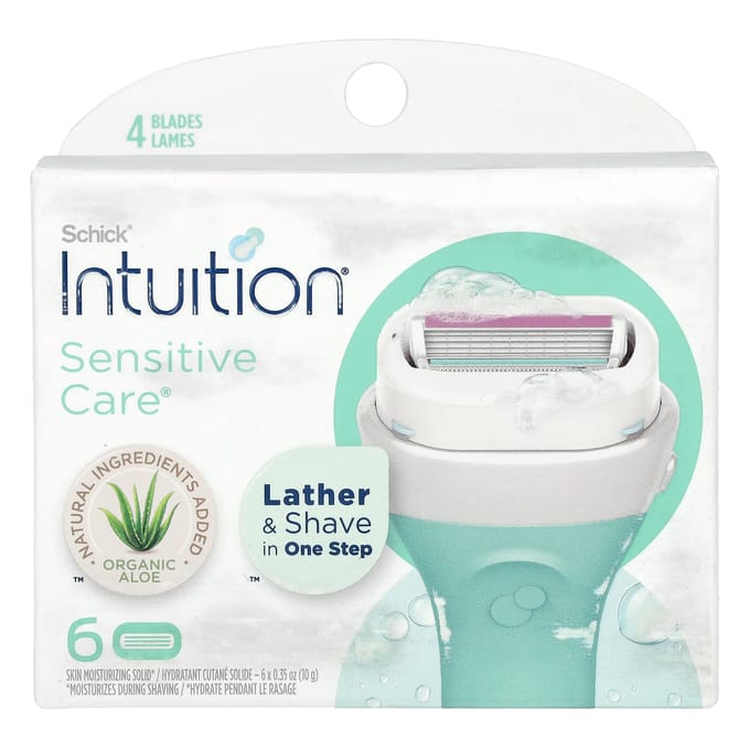 Schick, Intuition, Sensitive Care, Cartouches remplaçables, 6 cartouches white