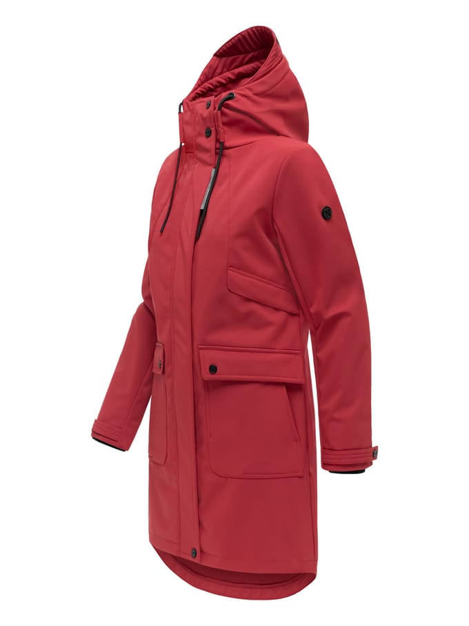 Navahoo dames softshell tussenjas Morgennebel met capuchon