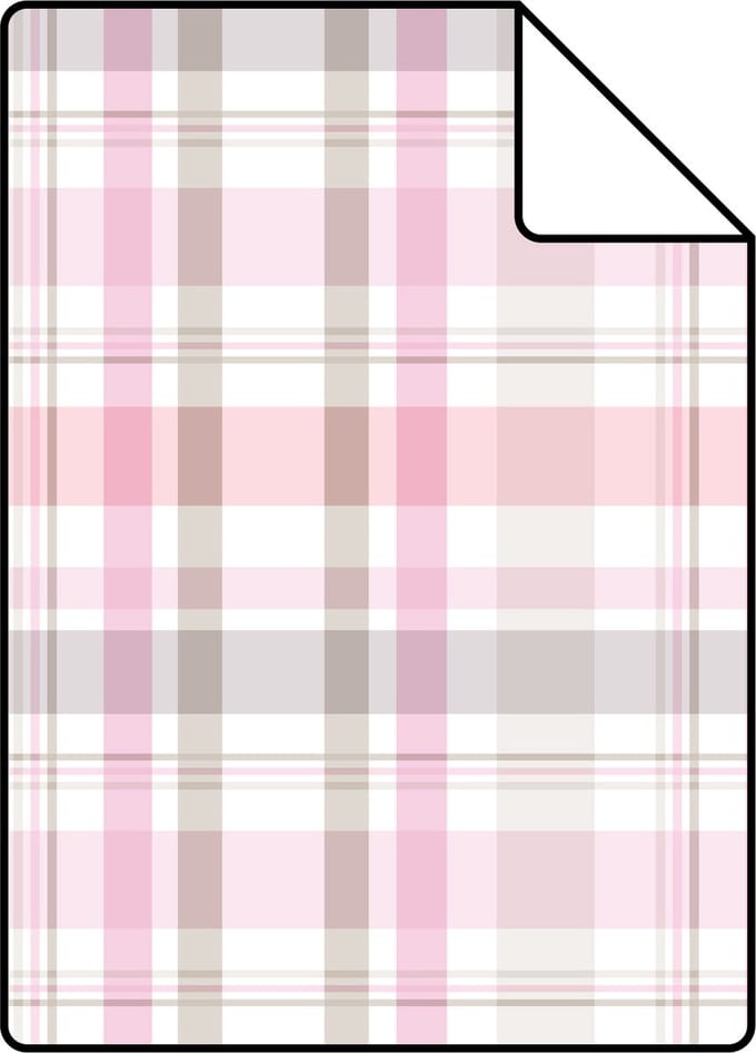 Proefstaal ESTAhome behang ruiten licht roze - 26.5 x 21 cm - 138824-S
