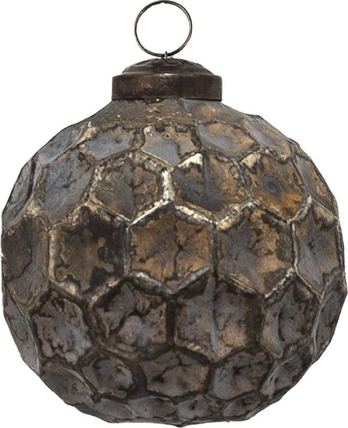 Clayre & Eef Kerstbal Overig Ø 7 cm Bruin Glas Kerstballen