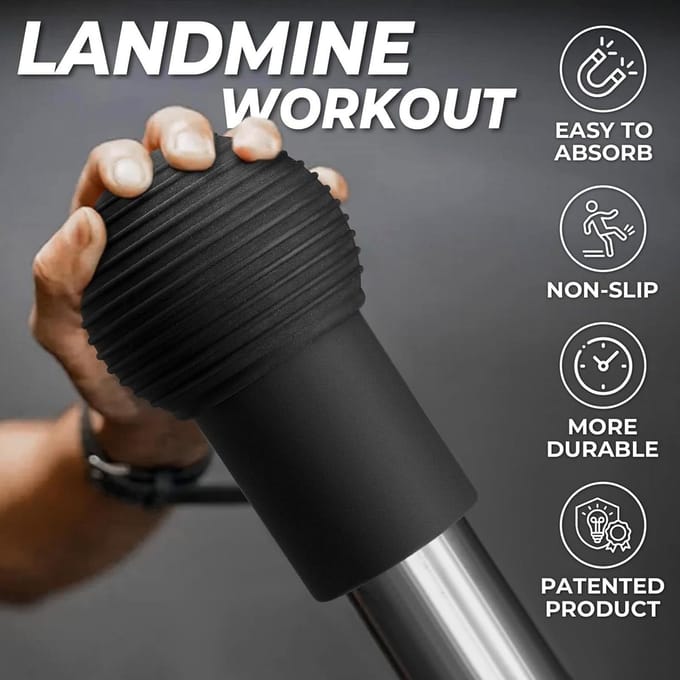Accessoire pour mine terrestre pour haltères Bombe en silicone pour haltères T Bar Row Squats noir