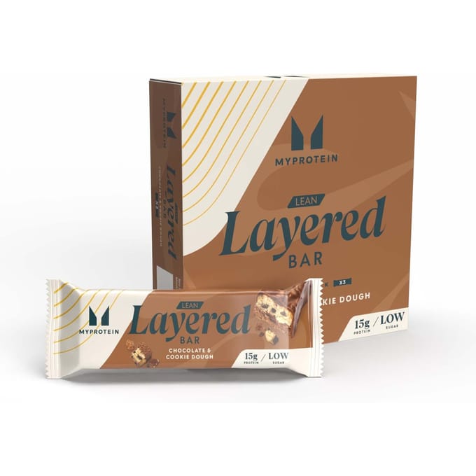 Lean Layered Protein Bar - 3 x 40g - Chocolade en Cookie Dough