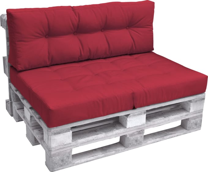 Beautissu Elements – Palletkussen 120x40cm - Rugkussen Rood in Matraskussen Kwaliteit
