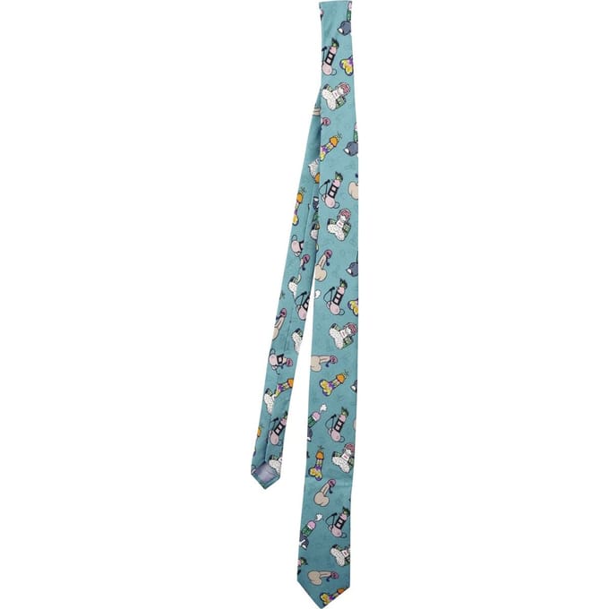 Fun & Lifestyle - Fun Stropdas - Pimmel-Krawatte - blauw-grijs