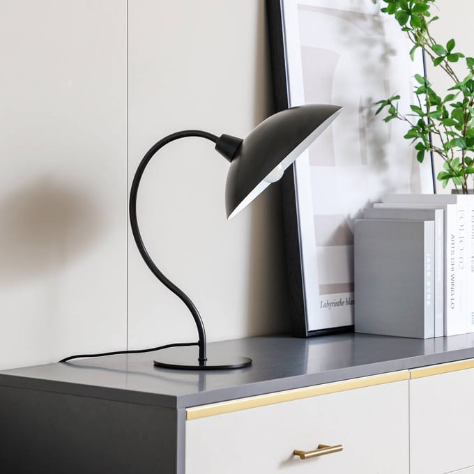 Lucande - Tafellamp - 1licht - Metaal - H: 42.75 cm - E14 - glanzend zwart, wit