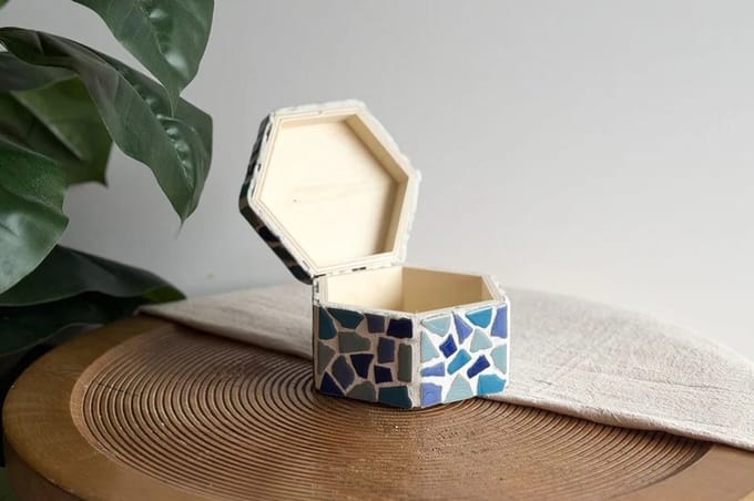 LC DIY Set- Sieraden Kist Mozaïek Blauw