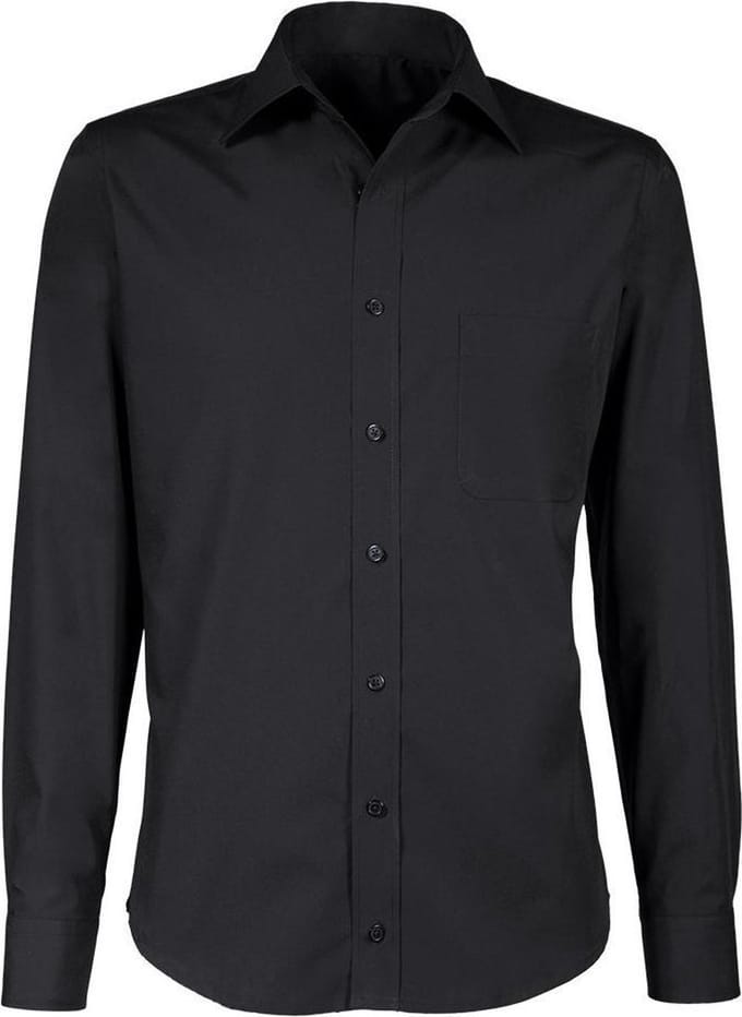 Giovanni Capraro Heren Overhemd Zwart Semi Spread ML7 Comfort Fit - 37