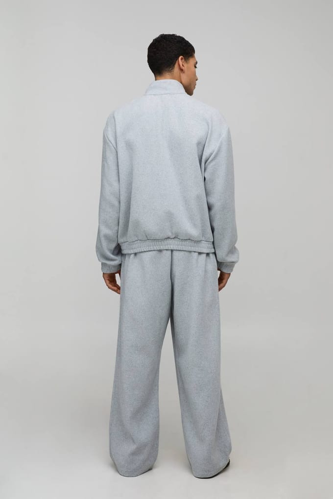 Oversized Boxy Funnel Neck Sweatshirt | Grey Marl | Size Large