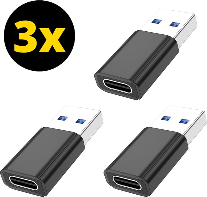 ThunderGold 3x USB naar USB C Adapter - USB C naar USB Adapter - USB A naar USB C Converter - USB A naar USB C Female