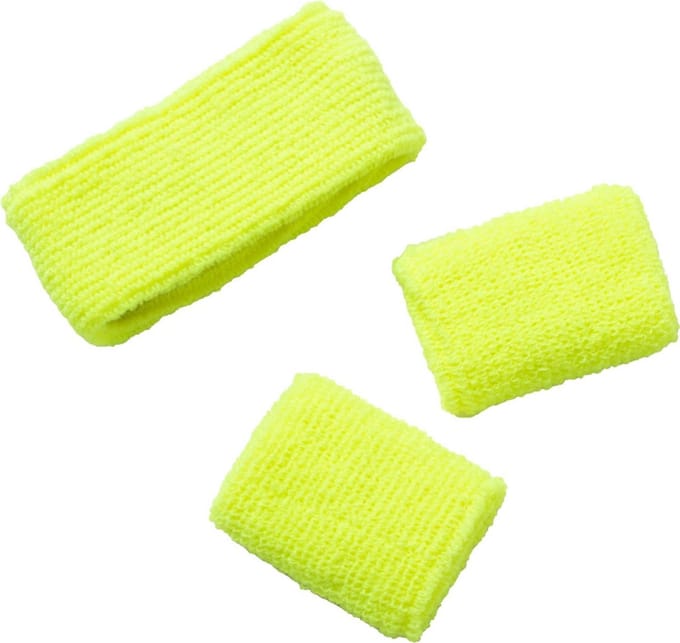 Folat - Zweetbandjes Neon Geel (per set)
