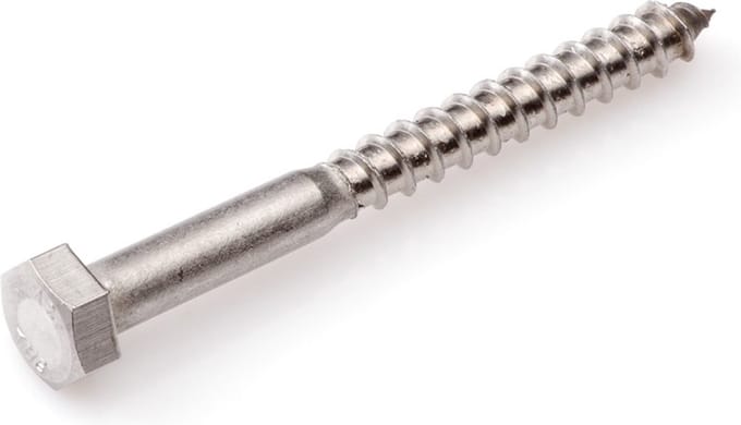 Hoenderdaal houtdraadbout rvs      8 x  30 mm  din 571 a2