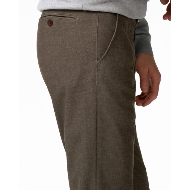Meyer Broek Bonn Active Jersey Look Flat-Front Chino Coffee / male