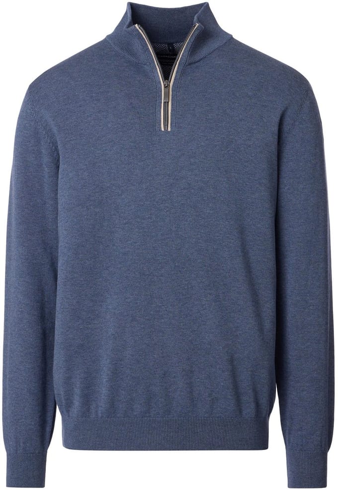 Casa Moda - Half zip trui - Heren - XL - Blauw - Katoen - 004410