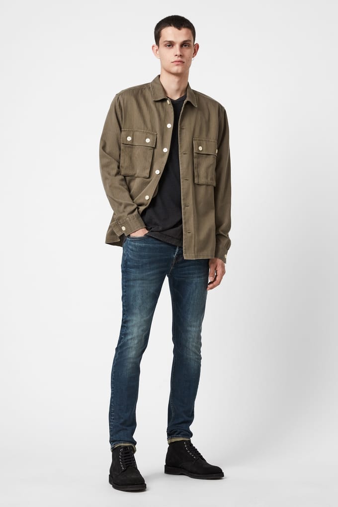 AllSaints Ronnie Washed Indigo Größe: W30 | Slim Jeans Outlet | Herren | Blau